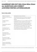 LEADERSHIP HESI EXIT 2024 EXAM REAL EXAM ALL QUESTIONS AND CORRECT ANSWERS&lpar;VERIFIED ANWERS&rpar;&vert;AGRADE
