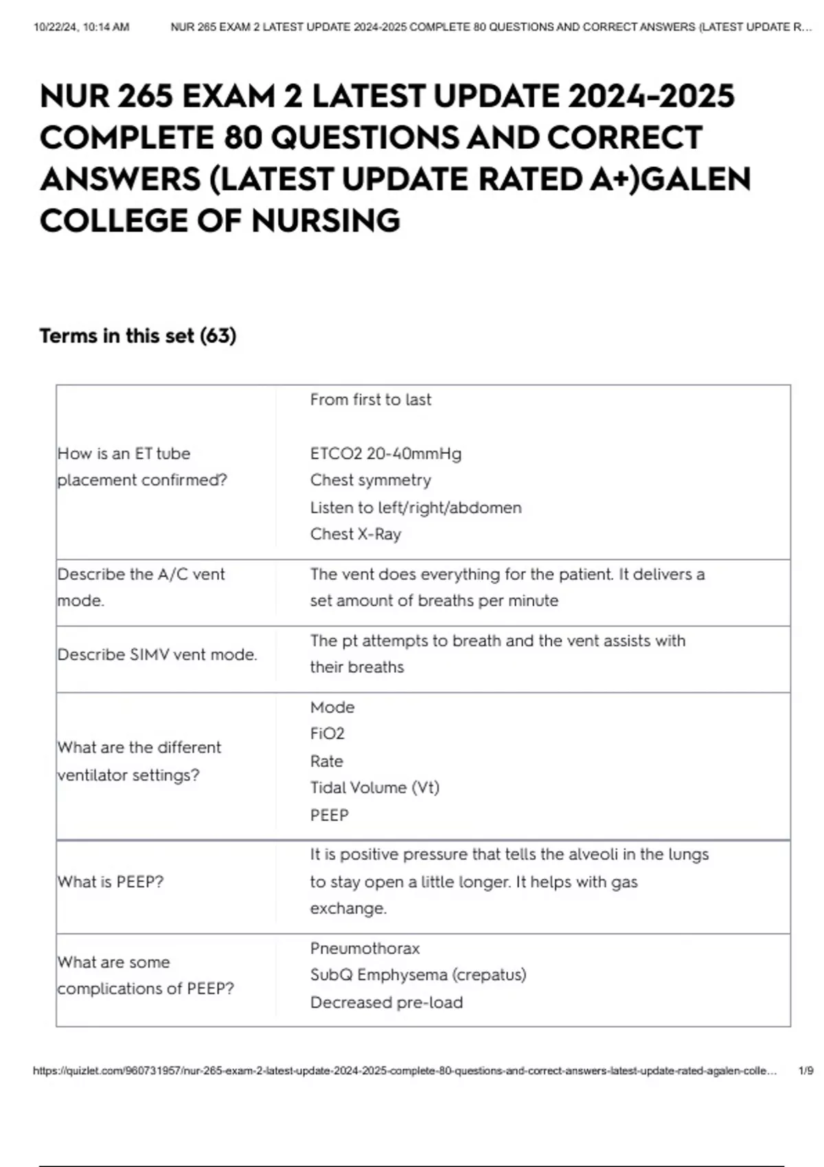 NUR 265 EXAM 2 LATEST UPDATE COMPLETE 80 QUESTIONS AND CORRECT ANSWERS ...