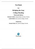Test Bank For Bridging the Gap&colon; College Reading 13th Edition by Brenda D&period; Smith&comma; Ann Morris&comma; All Chapters 1-10