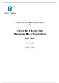 Solutions Manual & Test Bank - Check-In Check-Out&colon; Managing Hotel Operations&comma; 10th Edition &lpar;Vallen & Vallen&comma; 2018&rpar;&comma; Chapters 1-13 &vert; All Chapters