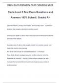 DANTE Exam Package Deal Questions and Answers 100&percnt; Solved