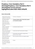 Prophecy- Core Mandatory Part II &lpar;Nursing&rpar;&sol;Prophecy- Core Mandatory Part II &lpar;Nursing&rpar;&sol;All Correct answers highlighted&sol;Latest 2024-2025 UPDATE