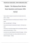 English - The Odyssey Exam Review Exam Questions and Answers 100&percnt; Solved