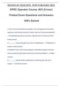 EPRC Operator Course JKO &lpar;8 hour&rpar; Pretest Exam Questions and Answers 100&percnt; Solved