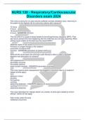 NURS 130 - Respiratory&sol;Cardiovascular Disorders exam 2024
