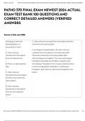 PATHO 370 FINAL EXAM NEWEST 2024 ACTUAL EXAM TEST BANK 100 QUESTIONS AND CORRECT DETAILED ANSWERS &lpar;VERIFIED ANSWERS