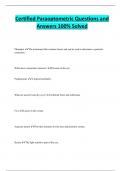 Certified Paraoptometric Questions and Answers 100&percnt; Solved