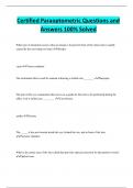 Certified Paraoptometric Questions and  Answers 100&percnt; Solved