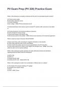 PV Exam Prep &lpar;PV 220&rpar; Practice Exam Questions and Answers 100&percnt; Correct &vert; Graded A&plus; 2025&sol;2026
