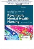TEST BANK FOR DAVIS ADVANTAGE FOR PSYCHIATRIC MENTAL HEALTH NURSING 11TH EDITION BY KARYN I&period; MORGAN&semi; MARY C&period; TOWNSEND