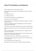 Solar PV Installation and Batteries Questions and Answers 100&percnt; Correct &vert; Graded A&plus; 2025&sol;2026