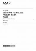 2024 AQA A LEVEL Design and Technology mark scheme Paper 1 &lpar;7552&sol;1&colon; Technical Principles&rpar;