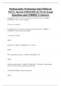 Radiographic Positioning Quiz&sol;Midterm  NYCC Jarrett UPDATED ACTUAL Exam  Questions and CORRECT Answers