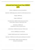 Colorado Real Estate Exam Prep CORRECT 100&percnt;
