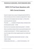 HDFS 312 Final Exam Questions with 100&percnt; Correct Answers