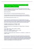 Data Science Practice Questions and Answers 100&percnt; Correct