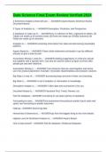 Data Science Final Exam Review Verified 2024