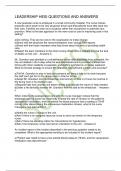 LEADERSHIP HESI QUESTIONS AND ANSWERS