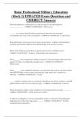 Basic Professional Military Education  &lpar;block 3&rpar; UPDATED Exam Questions and  CORRECT Answers