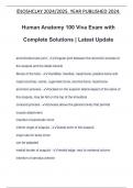 Human Anatomy 100 Viva Exam with Complete Solutions &vert; Latest Update