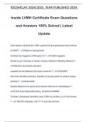 Inside LVMH Certificate Exam Questions and Answers 100&percnt; Solved &vert; Latest Update