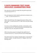 5 GUYS MANAGER TEST EXAM 20242025 &vert;GUARANTEED PASS