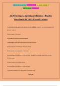 A&P Nursing&colon; Lymphatic and Immune - Practice Questions with 100&percnt; Correct Answers