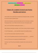 Chapter 20&colon; Lymphatic System Exam Practice Questions and Answers