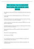DMV Written Test CA 2024&sol;2025 QUESTIONS AND ANSWERS 100&percnt; SOLVED