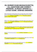 OIL BURNER EXAM &lpar;MASSACHUSETTS&rpar; &vert; ALL QUESTIONS AND CORRECT ANSWERS &vert; ALREADY GRADED A&plus; &vert; LATEST EXAM &vert; VERIFIED ANSWERS