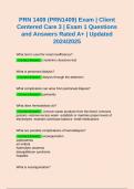 PRN 1409 &lpar;PRN1409&rpar; Exam &vert; Client Centered Care 3 &vert; Exam 1 Questions and Answers Rated A&plus; &vert; Updated 2024&sol;2025