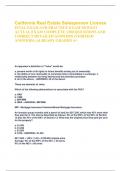 California Real Estate Salesperson License FINAL EXAM AND PRACTICE EXAM NEWEST  ACTUAL EXAM COMPLETE 1200 QUESTIONS AND  CORRECT DETAILED ANSWERS &lpar;VERIFIED  ANSWERS&rpar; &vert;ALREADY GRADED A&plus;