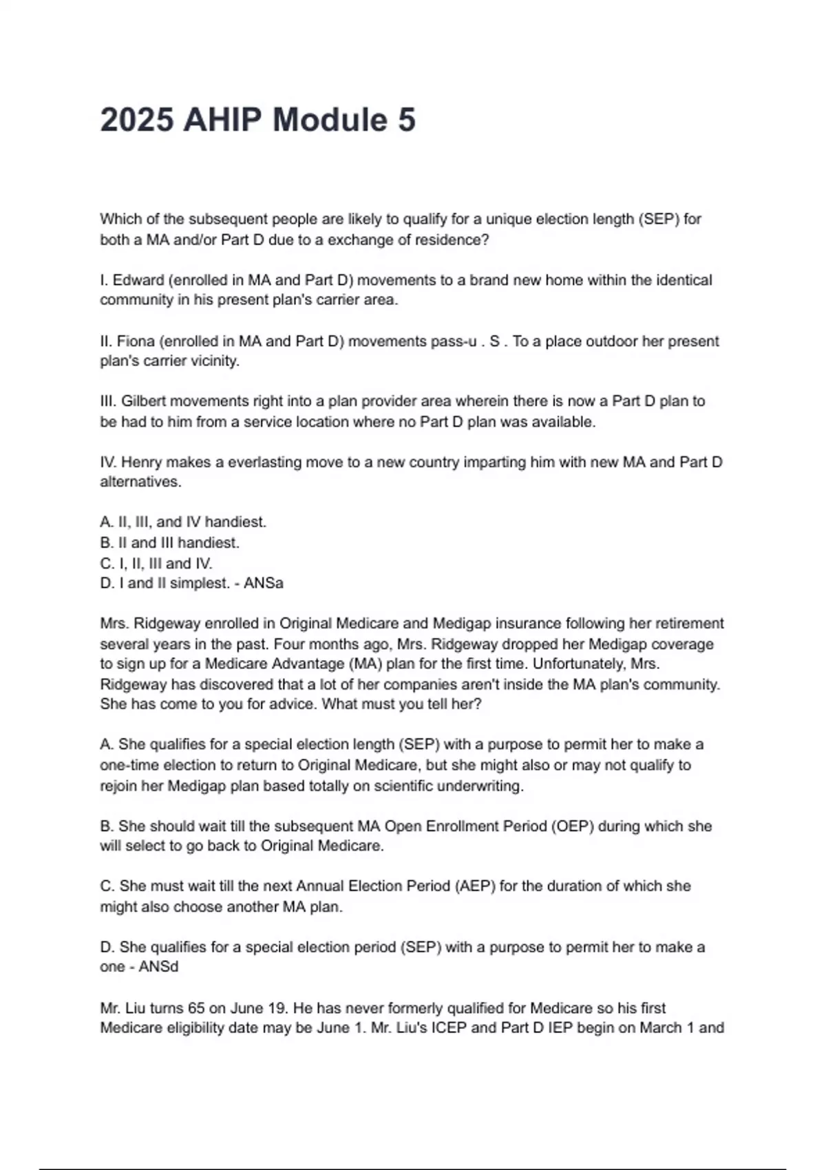 2025 AHIP Module 5 QUESTIONS AND ANSWERS (2025/2026) (VERIFIED ANSWERS