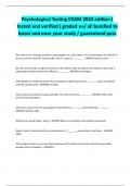 Psychological Testing EXAM 2024 edition &lpar;  tested and verified &rpar; graded a&plus;&sol; all bundled to  boost and ease your study &sol; guaranteed pass