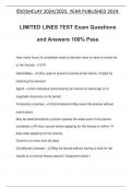 LIMITED LINES TEST Exam Questions and Answers 100&percnt; Pass
