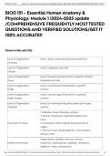 BIOD 151 - Essential Human Anatomy & Physiology&colon; Module 1 &vert;2024-2025 update &sol;COMPREHENSIVE FREQUENTLY MOST TESTED QUESTIONS AND VERIFIED SOLUTIONS&sol;GET IT 100&percnt; ACCURATE&excl;&excl;