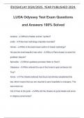 LUOA Odyssey Test Exam Questions and Answers 100&percnt; Solved