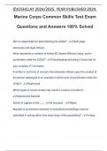 Marine Corps Common Skills Test Exam Questions and Answers 100&percnt; Solved
