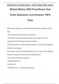 Market Motive SEO Practitioner Test Exam Questions and Answers 100&percnt; Pass