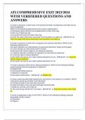 ATI COMPREHESIVE EXIT 2023&sol;2024 WITH VERIFIERED QUESTIONS AND ANSWERS