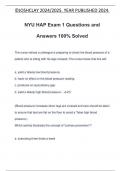 NYU HAP Exam 1 Questions and Answers 100&percnt; Solved