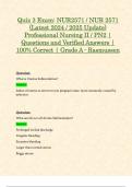 Exam 1 Quiz 1 - 3&colon; NUR2571 &sol; NUR 2571 &lpar;Latest Update 2024 &sol; 2025 STUDY BUNDLE WITH COMPLETE SOLUTION&rpar; Professional Nursing II &sol; PN2 &vert; Questions and Verified Answers &vert; 100&percnt; Correct &vert; Graded A - Rasmussen