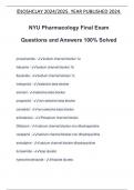 NYU Exam Package Deal Questions and Answers 100&percnt; Solved