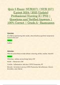 Exam 2 Quiz 4 - 6&colon; NUR2571 &sol; NUR 2571 &lpar;Latest Update 2024 &sol; 2025 STUDY BUNDLE WITH COMPLETE SOLUTION&rpar; Professional Nursing II &sol; PN2 &vert; Questions and Verified Answers &vert; 100&percnt; Correct &vert; Graded A - Rasmussen