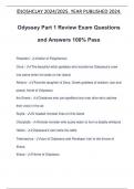 Odyssey Part 1 Review Exam Questions and Answers 100&percnt; Pass