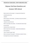 Odyssey Test Exam Questions and Answers 100&percnt; Solved