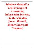 Solutions Manual for Core Concepts of Accounting Information Systems 14th Edition By Mark Simkin&comma; James Worrell&comma; Arline Savage &vert;&vert;Complete A&plus; Guide