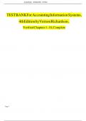 TEST BANK For Accounting Information Systems&comma; 4th Edition by Vernon Richardson&comma; Complete Chapters 1 - 18&comma; Newest Version &vert;&vert;Complete A&plus; Guide