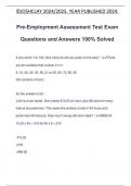 Pre-Employment Assessment Test Exam Questions and Answers 100&percnt; Solved