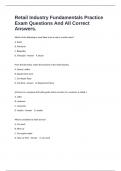 Retail Industry Fundamentals Practice Exam Questions And All Correct Answers&period;